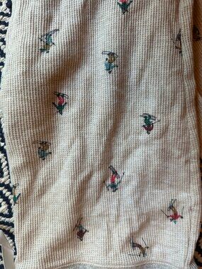 Eddie Bauer Long John Pajama Pants, Skier Print, Size Small